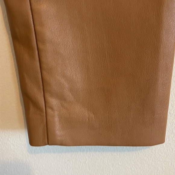 Oak + Fort High Waist Vegan Leather Pant | Size 25 Brown - Picture 5 of 8